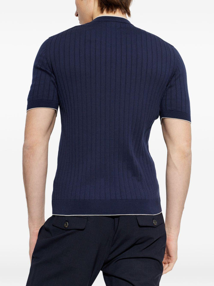 Maglia blu a coste 