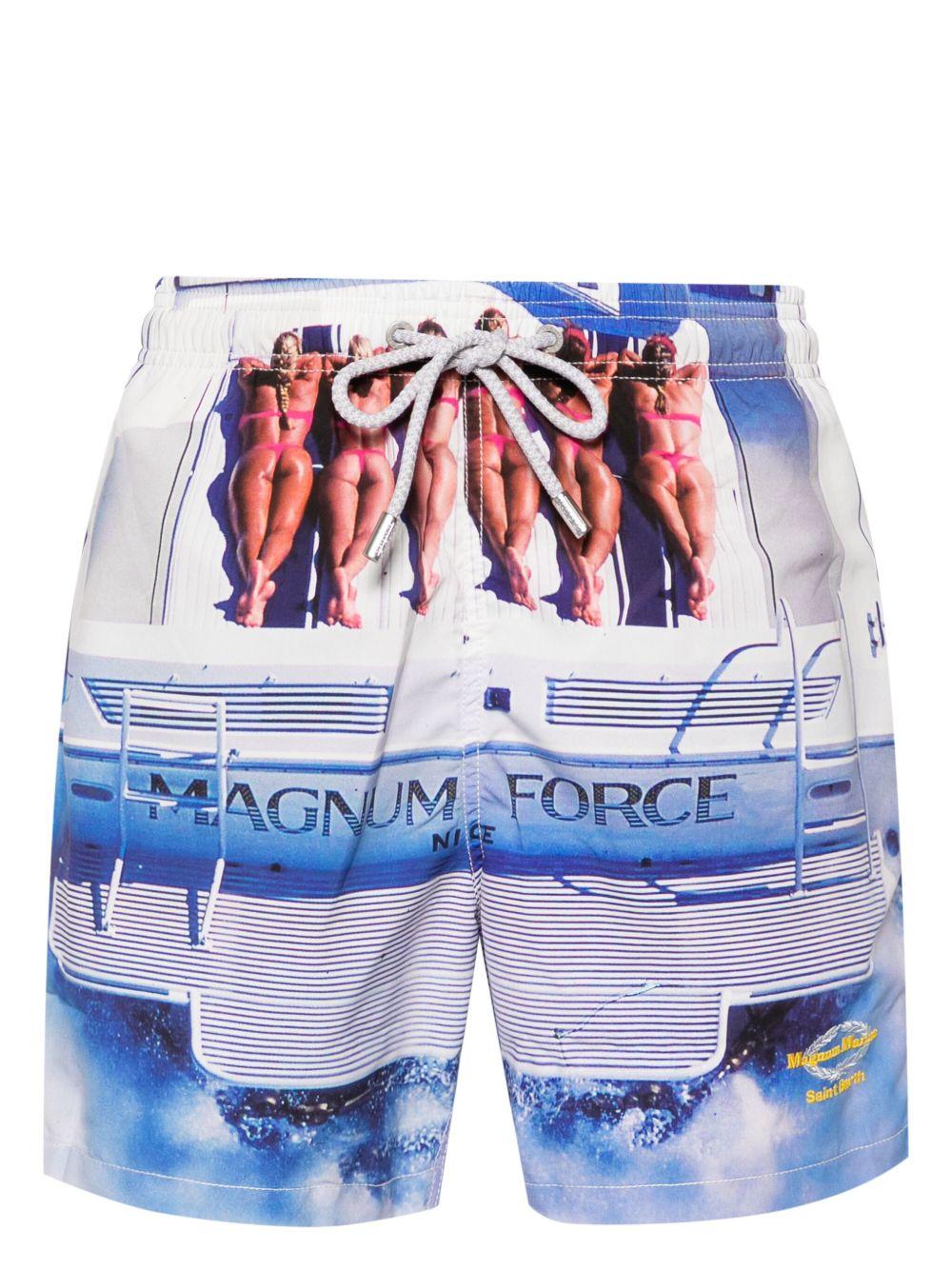 Costume da bagno bianco con stampa 