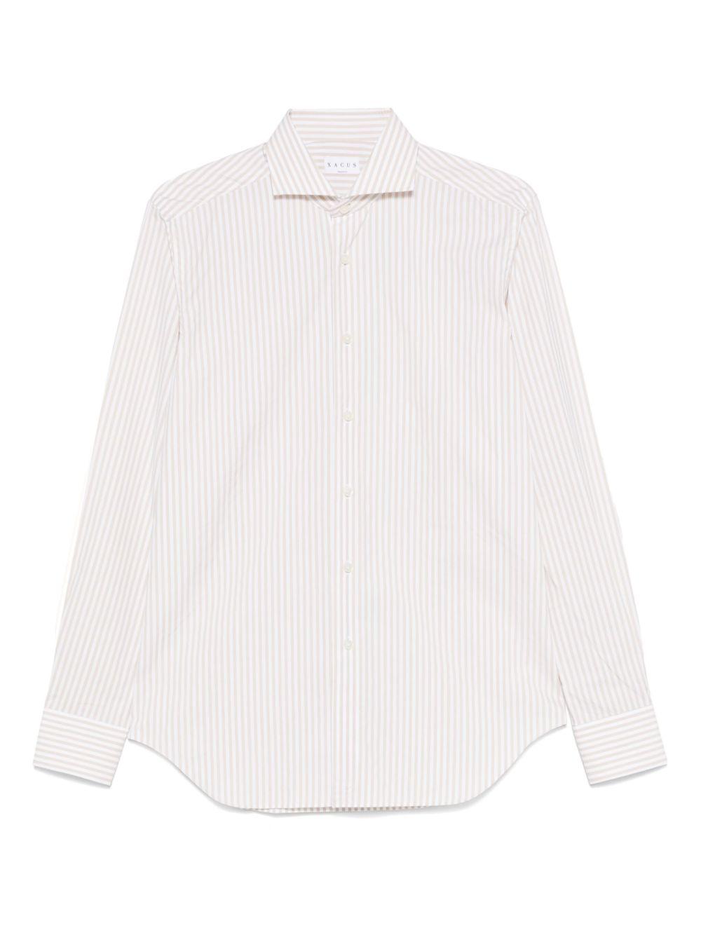 Camicia in cotone a righe marroni 
