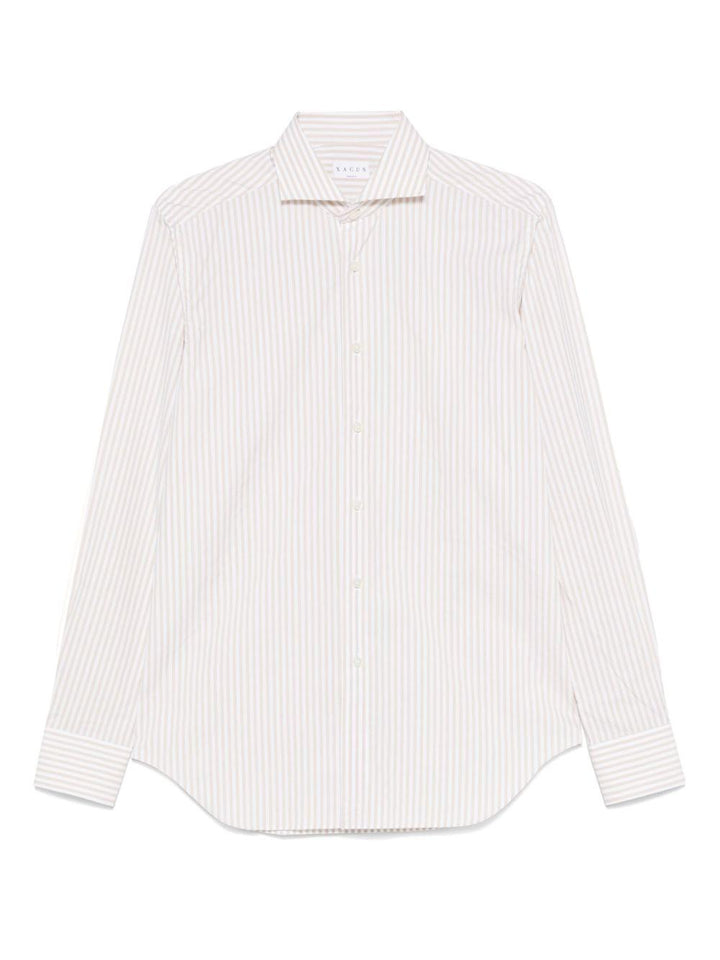 Camicia in cotone a righe marroni 