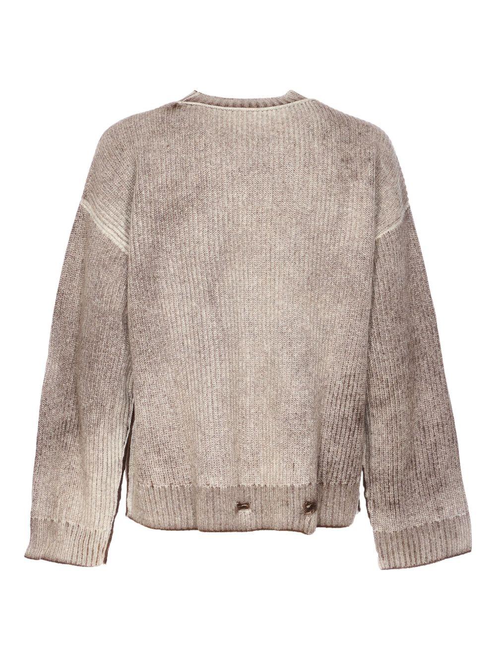 Maglione con effetto vissuto marrone 