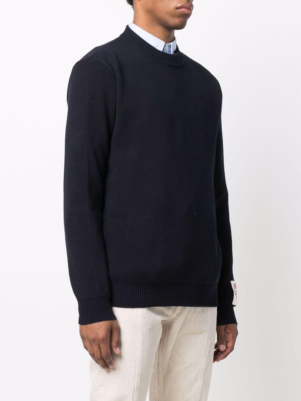 Maglione dark blue con applicazione 