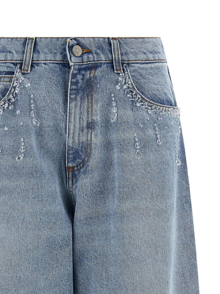 Jeans con applicazioni di cristalli 