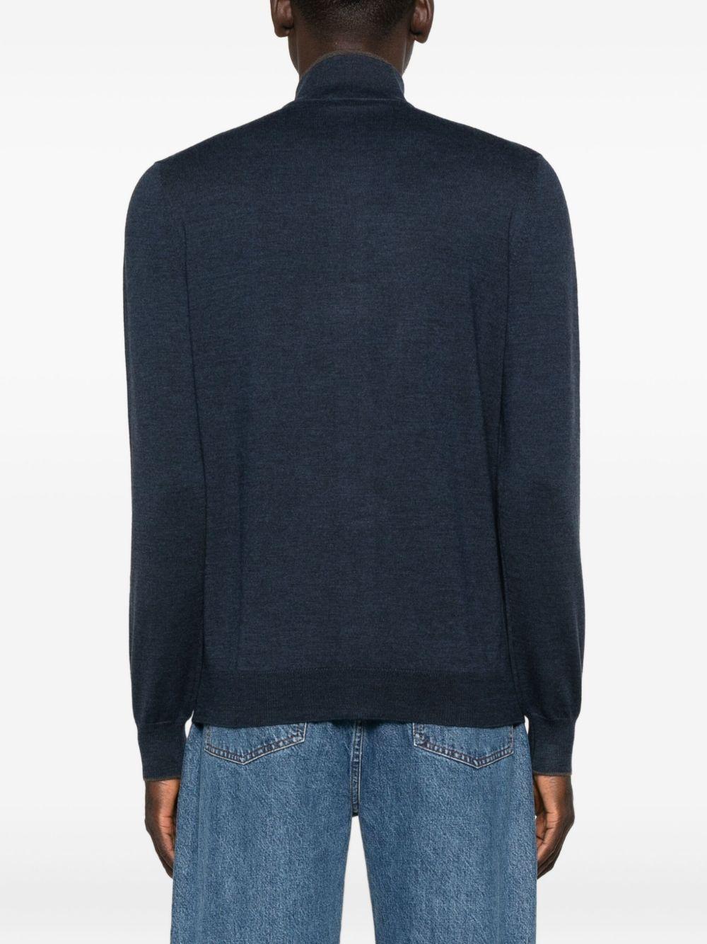 Cardigan con zip blu scuro 