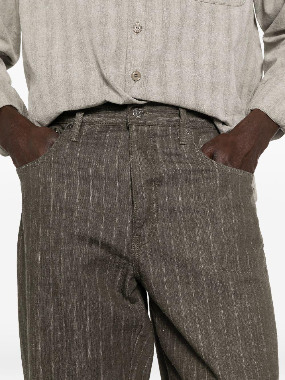 Jeans dritti a righe stripe khaki 