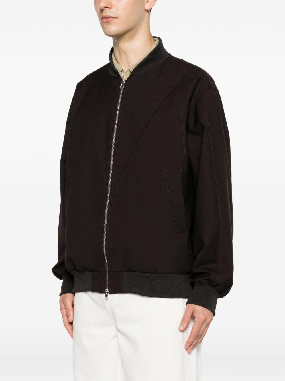 Bomber con zip marrone 