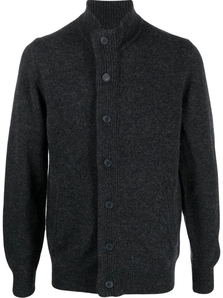 Maglione grigio scuro con bottoni 