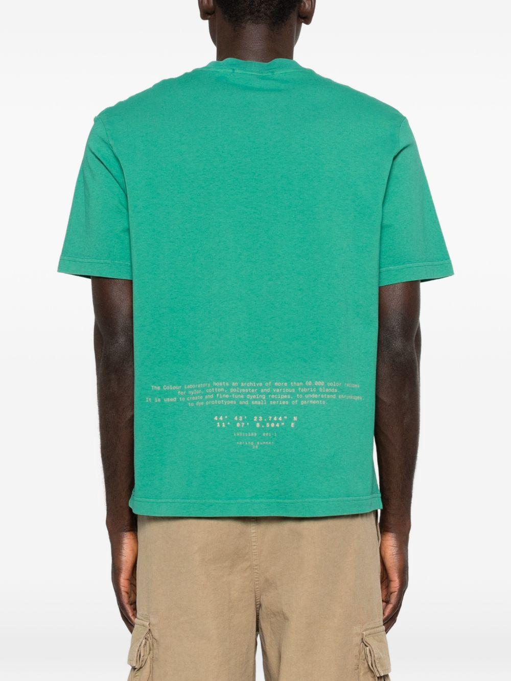 T-shirt malachite con stampa logo 