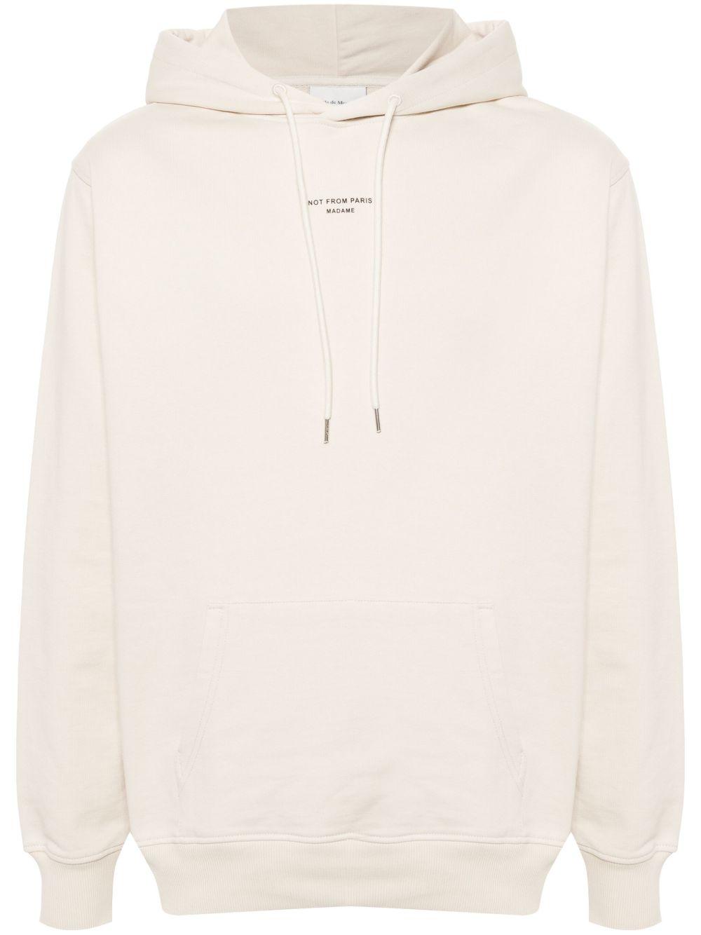 Felpa La Hoodie Slogan con cappuccio bianca 