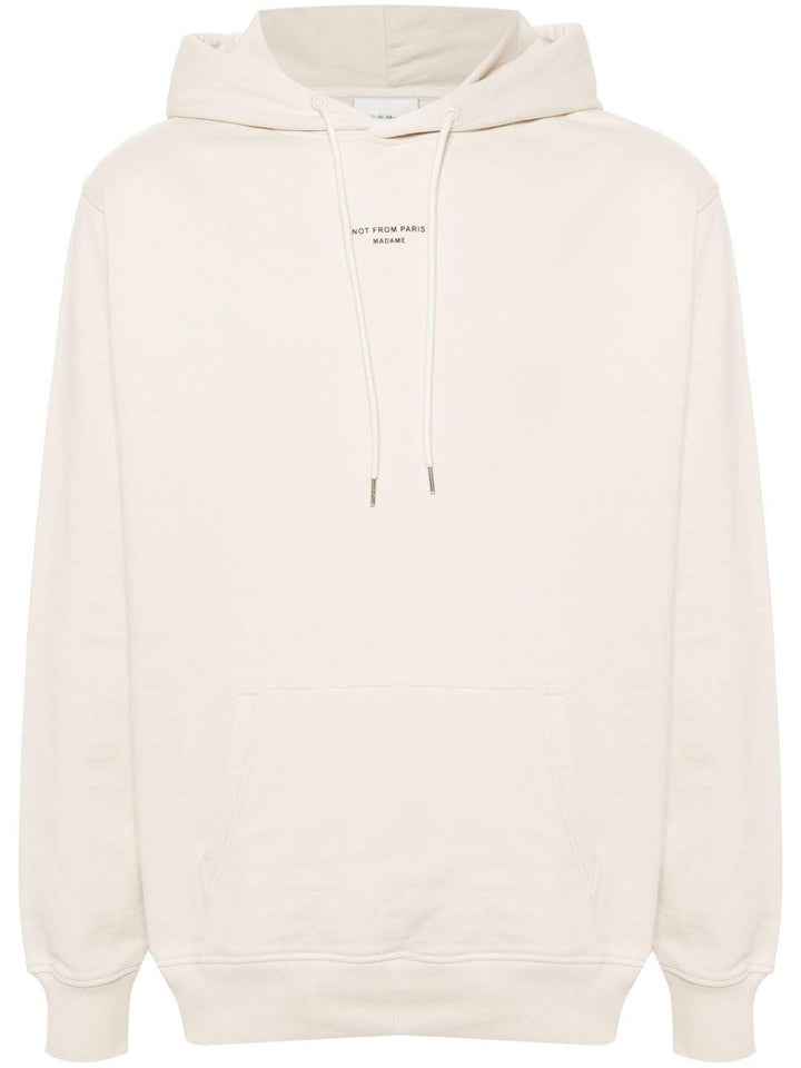 Felpa La Hoodie Slogan con cappuccio bianca 