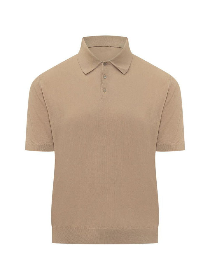 Polo in maglia caffelatte 