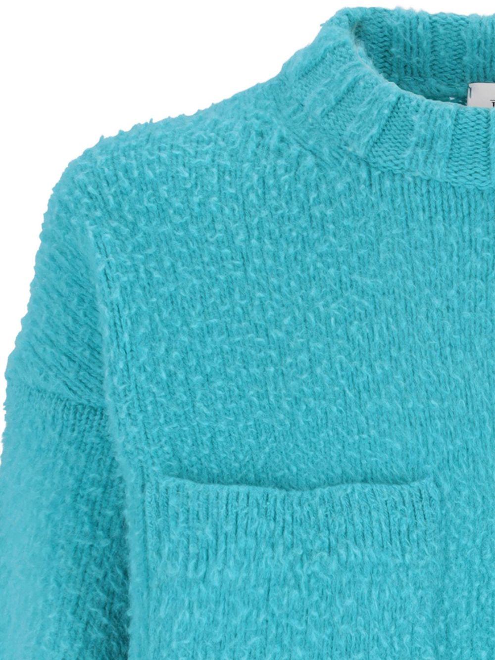 Maglione girocollo nero in lana 