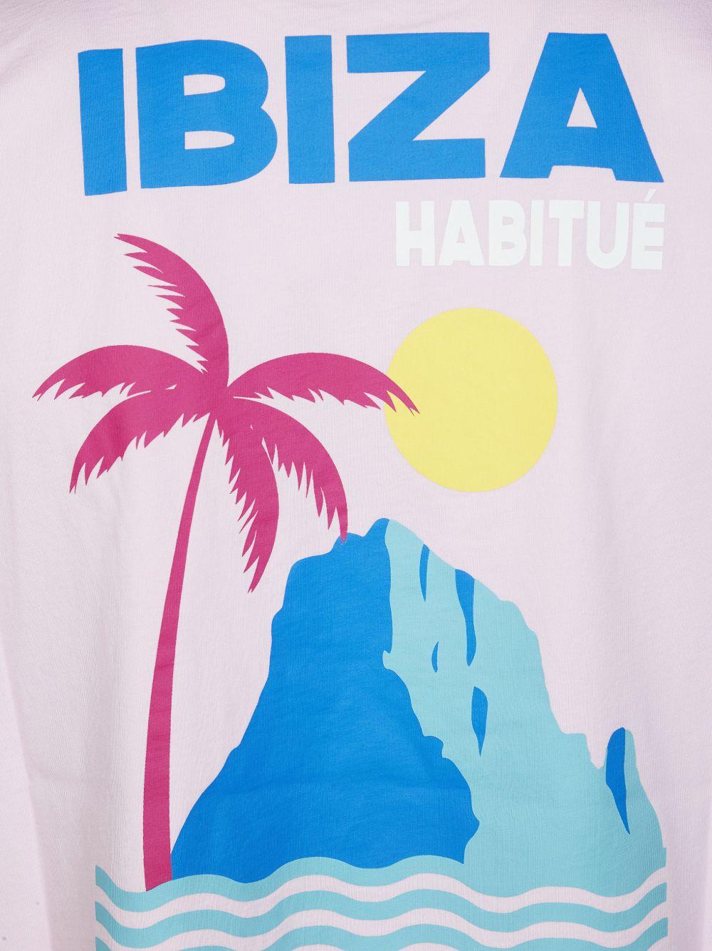 T-shirt rosa con stampa 