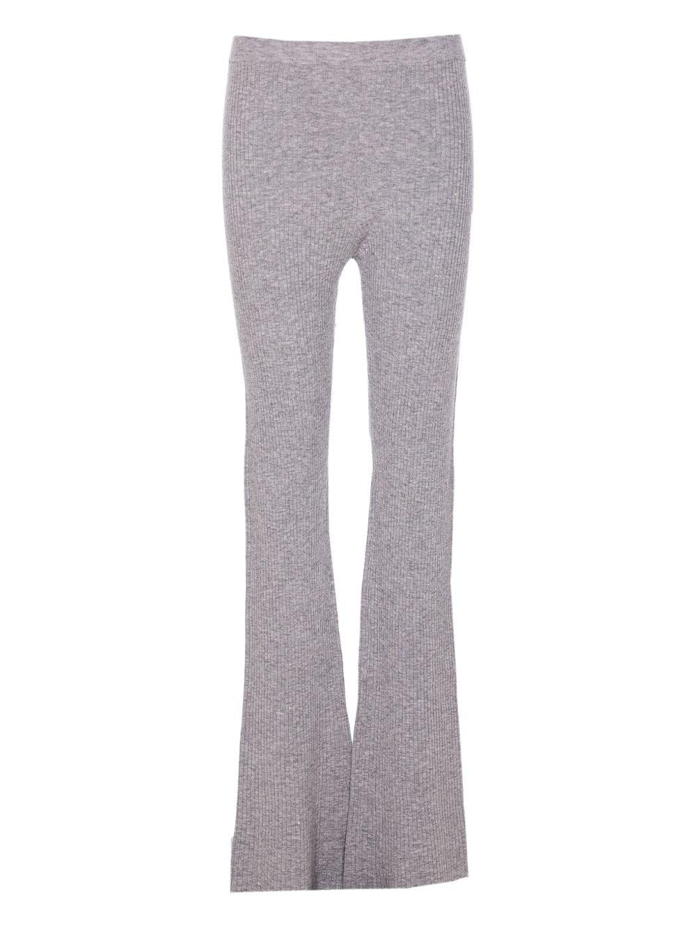 Pantaloni a zampa a coste 