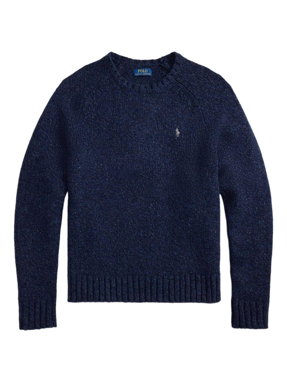 Maglione blu scuro con ricamo Polo Pony 