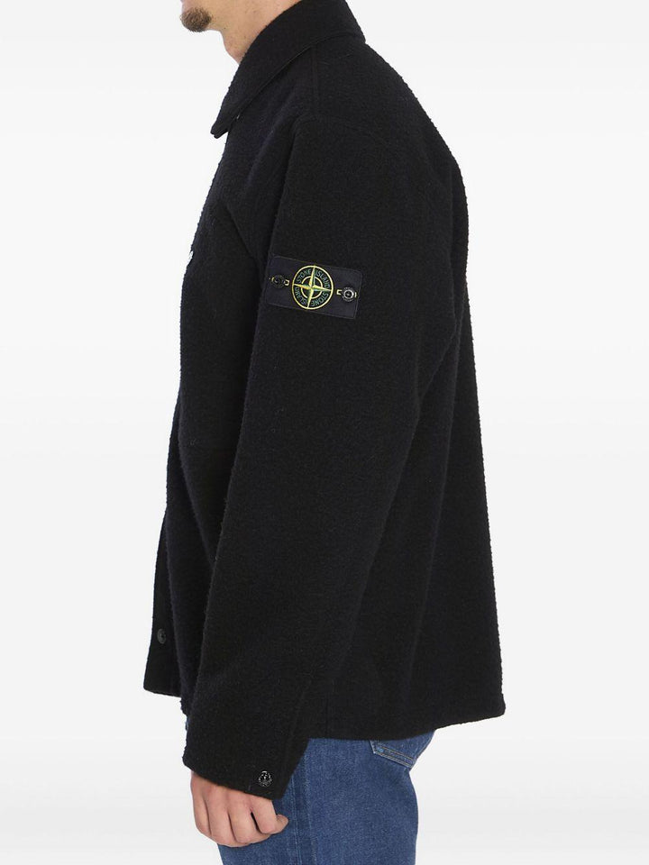 Overshirt nera maniche lunghe 