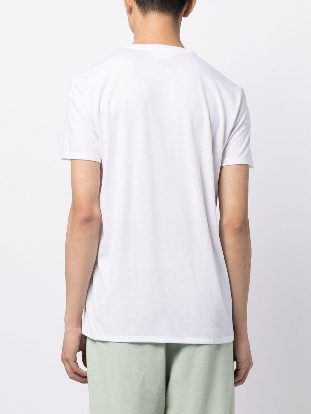 T-shirt bianca con scollo a V 