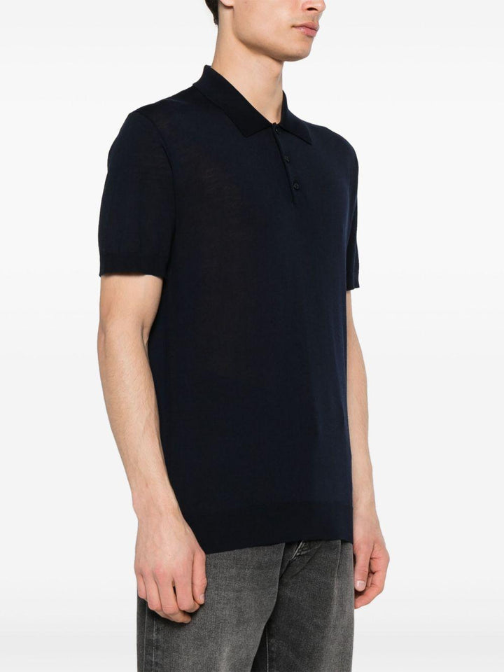 Polo blu in maglia 