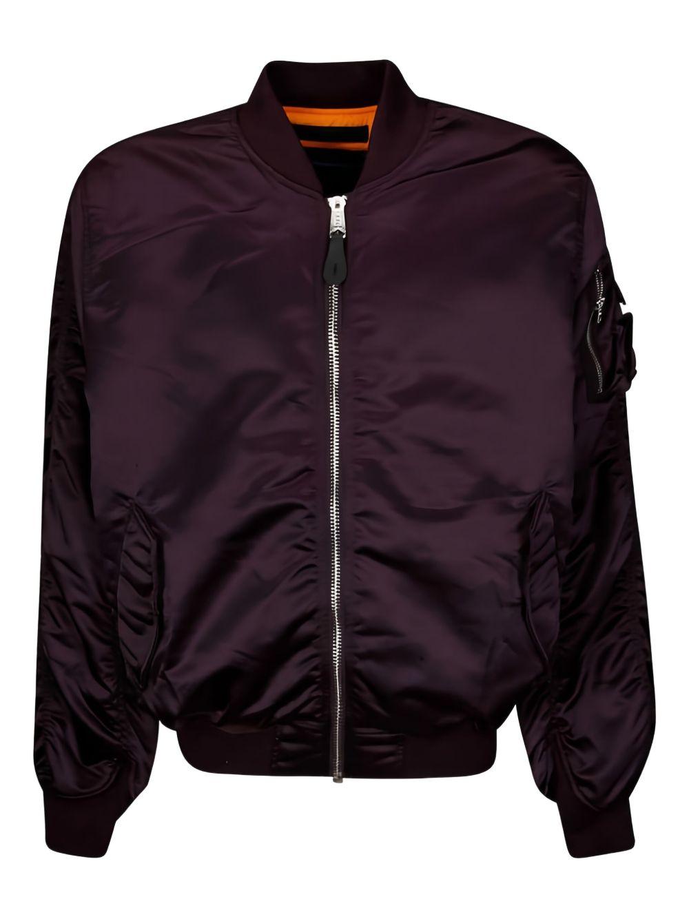 Bomber prugna con zip 