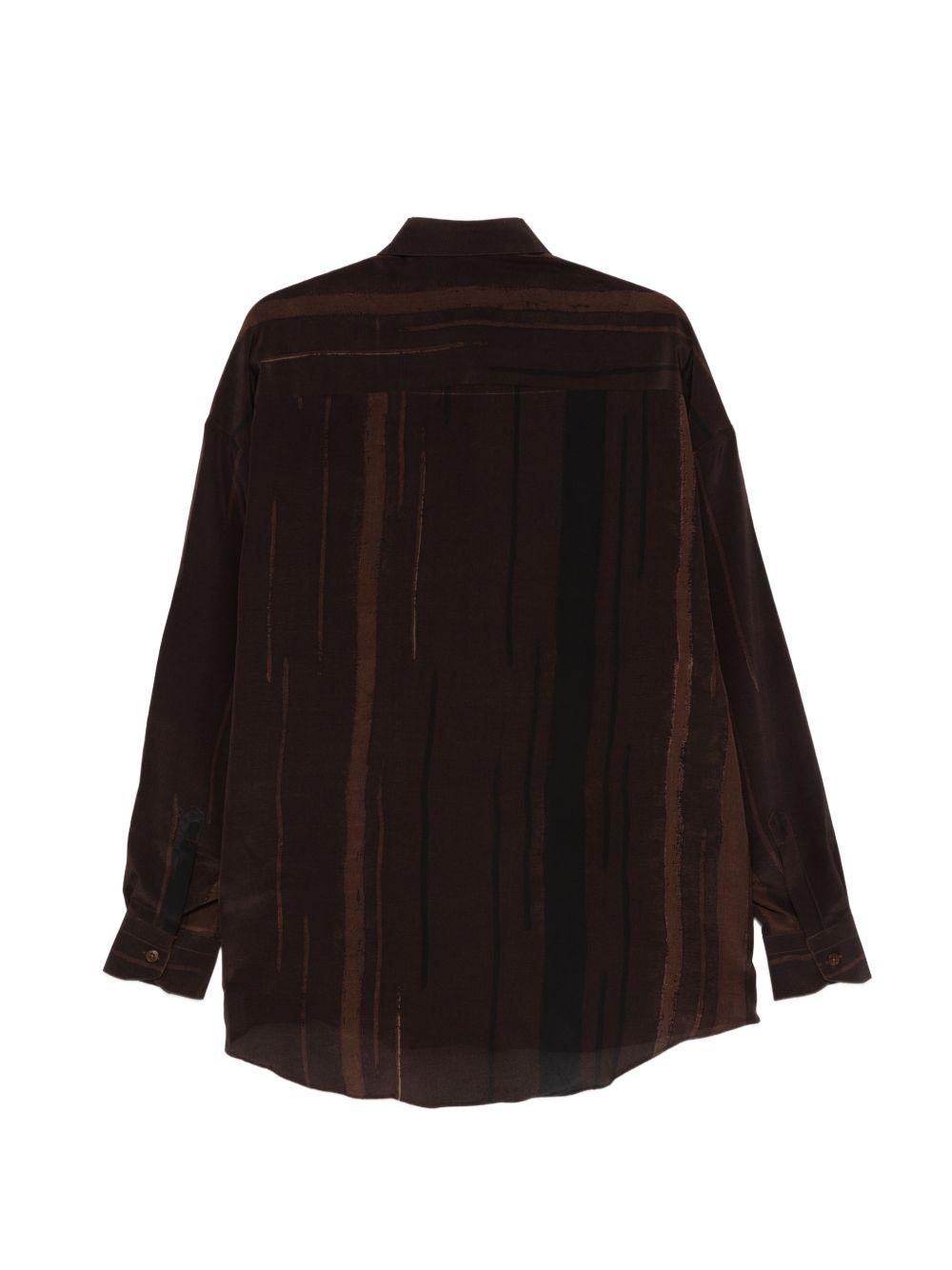 Camicia marrone/nero Valentino a righe 