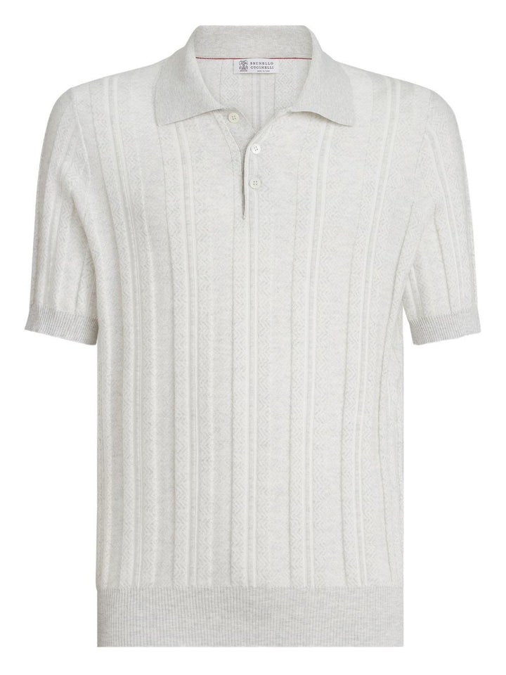 Polo a maniche corte bianco perla 