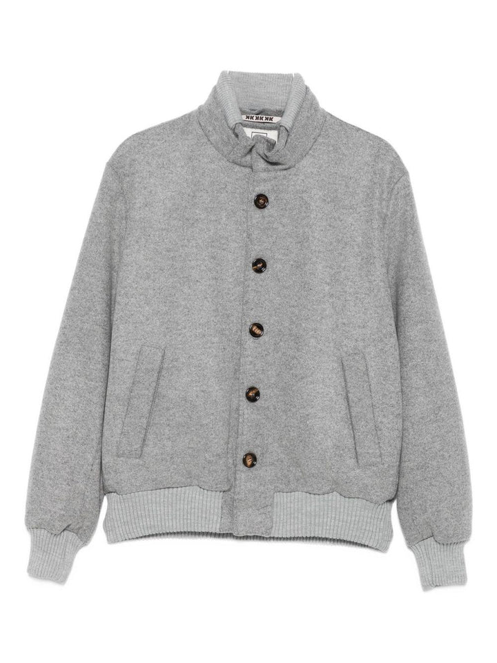 Bomber grigio medio con bottoni 