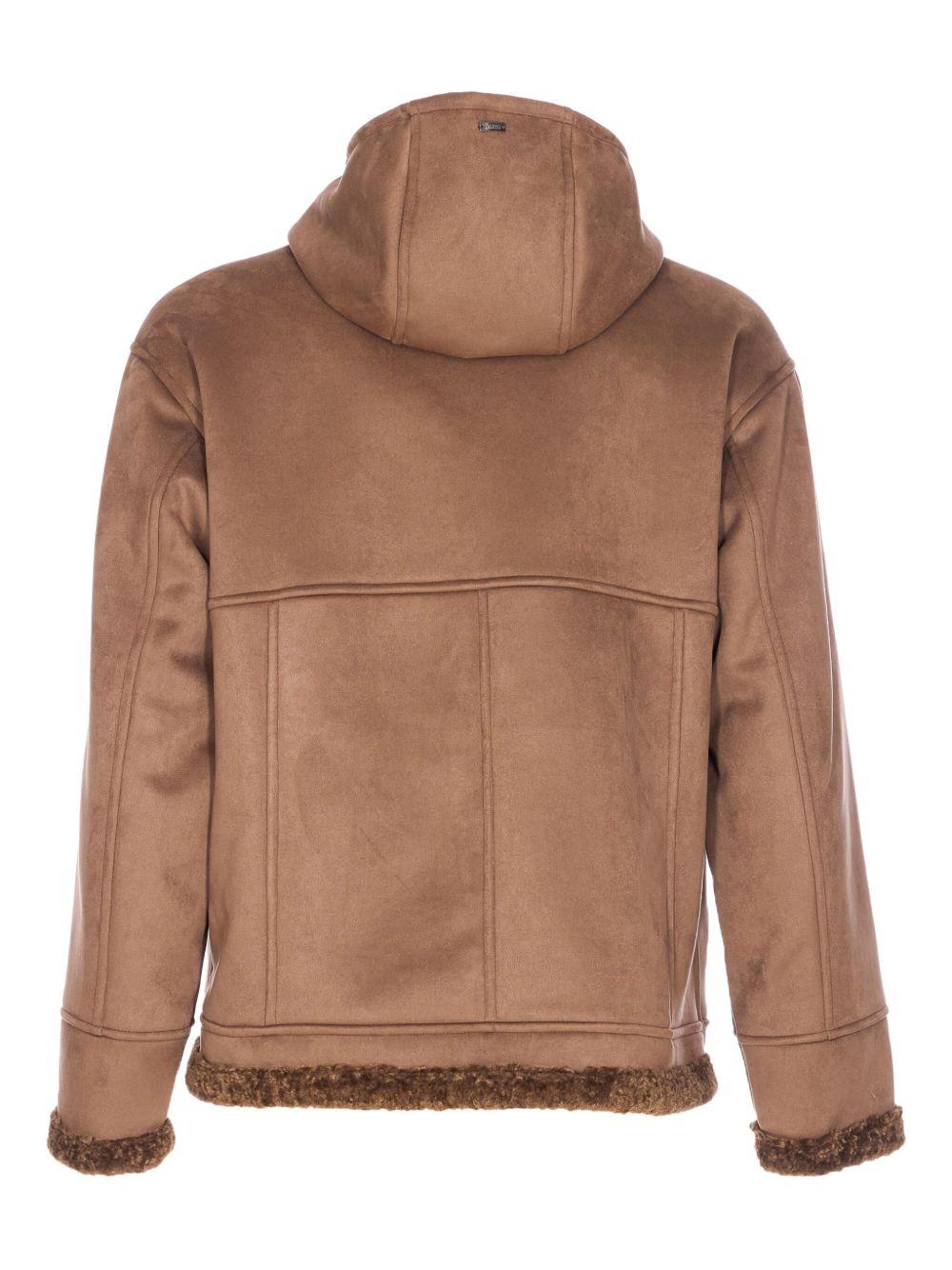 Giacca marrone con cappuccio 
