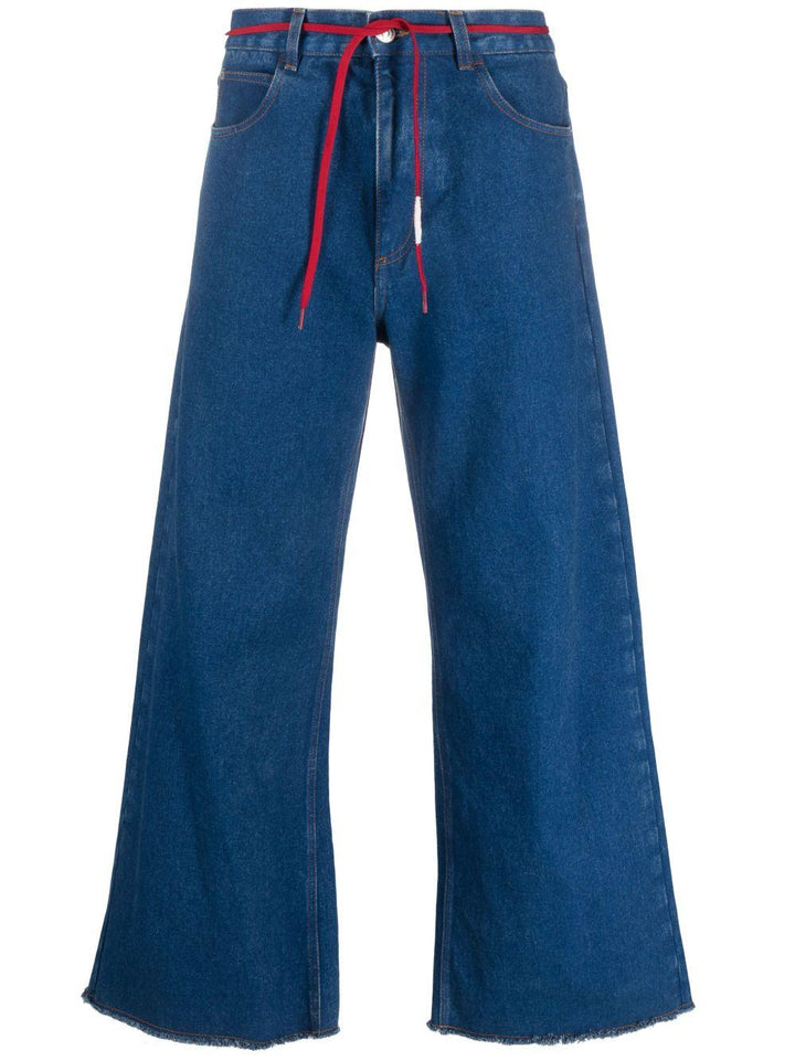 Jeans blu oceano a gamba ampia 
