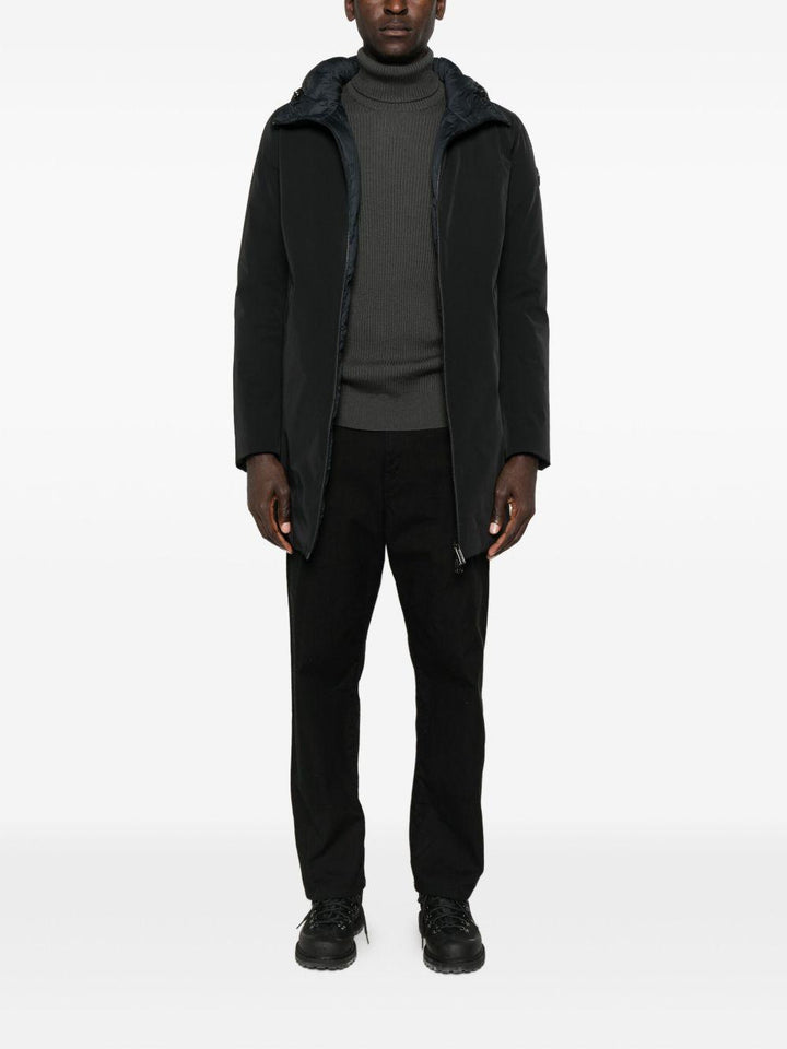 Cappotto nero reversibile con zip 