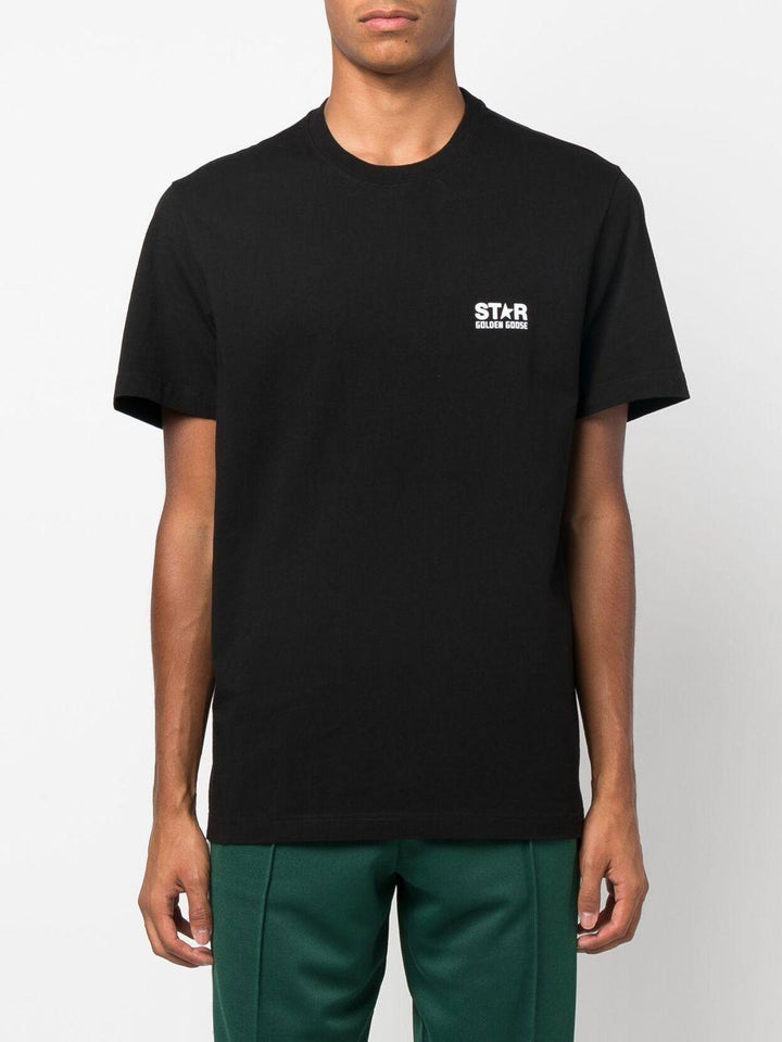 T-shirt nera con stampa sul retro 