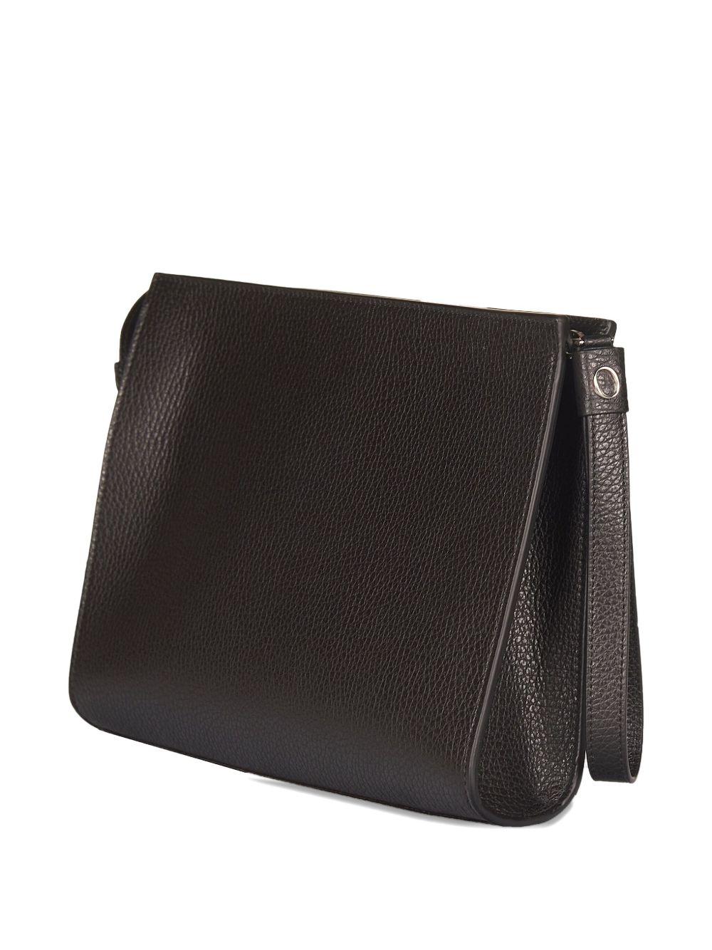 Clutch nera in pelle 