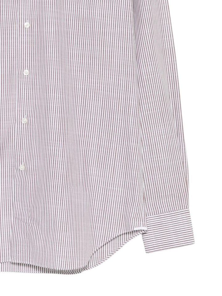 Camicia a righe bianco/marrone 