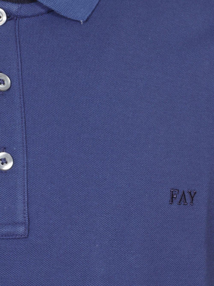 Polo blu con bottoni 