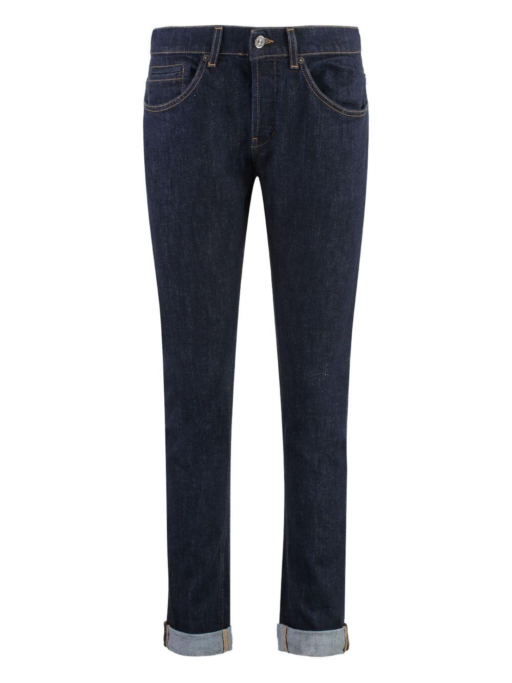 Jeans blu navy George skinny con risvolto 
