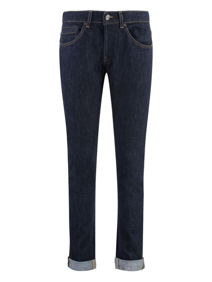 Jeans blu navy George skinny con risvolto 