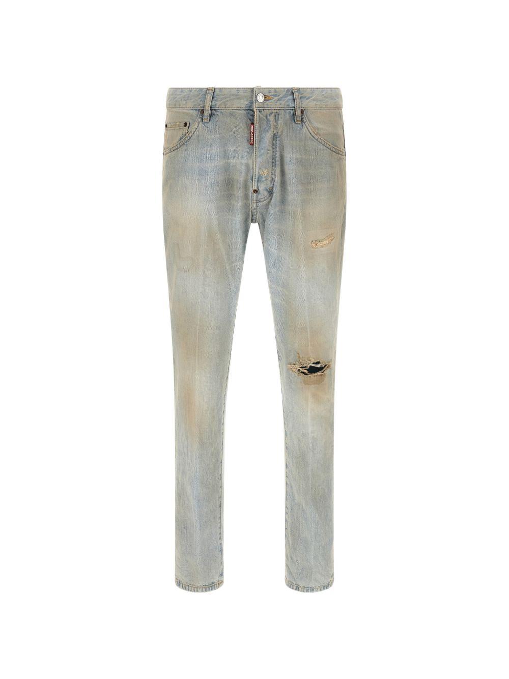 Jeans navy effetto schiarito 