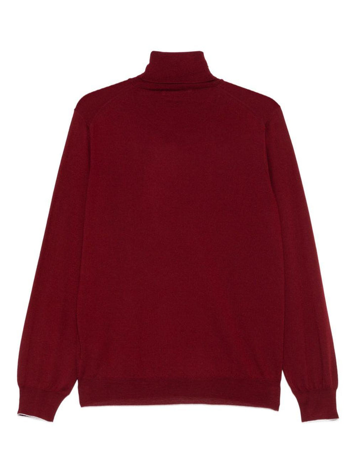 Maglione rosso a collo alto 