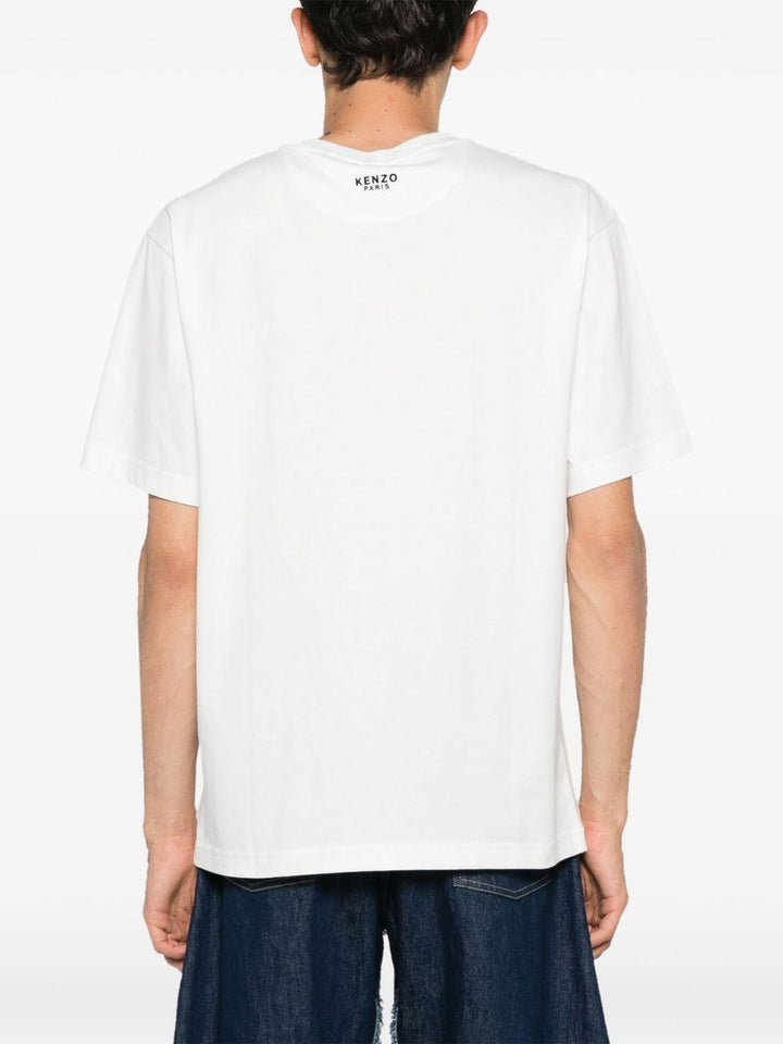 T-shirt bianca con applicazione Boke Flower 