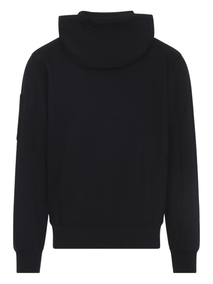 Felpa con cappuccio nera con lente 