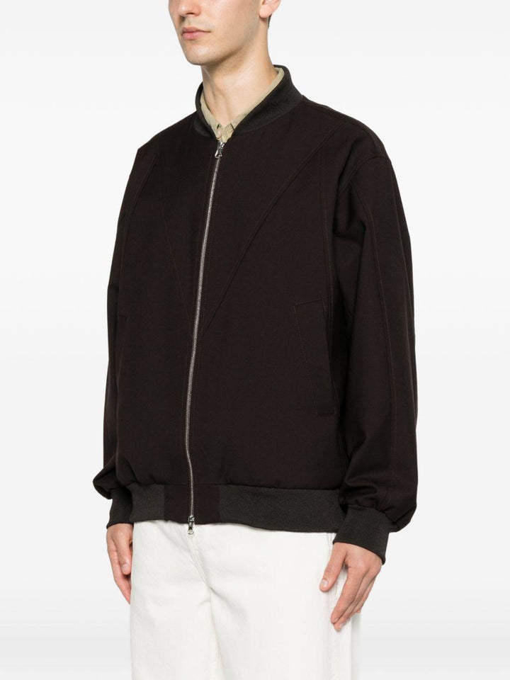 Bomber con zip marrone 