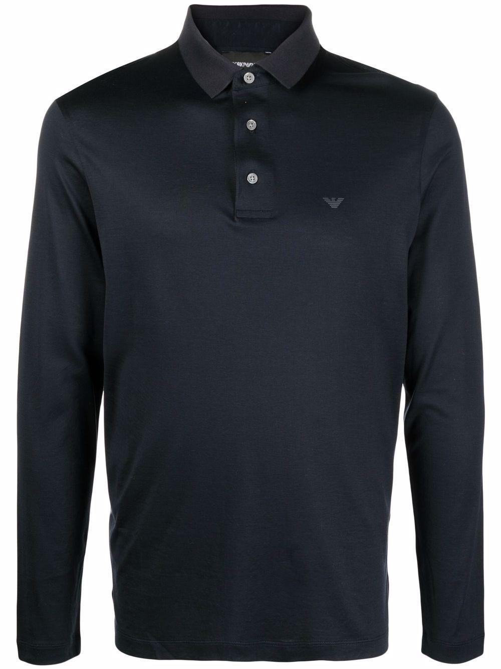 Polo blu manica lunga 