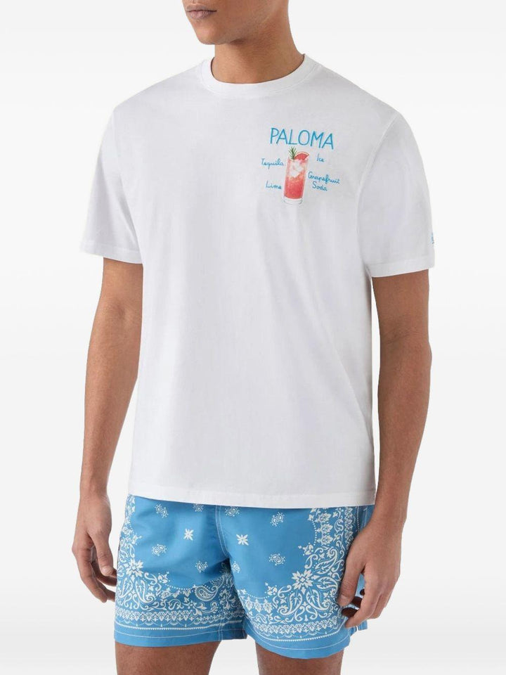 T-shirt con ricamo Paloma bianca 