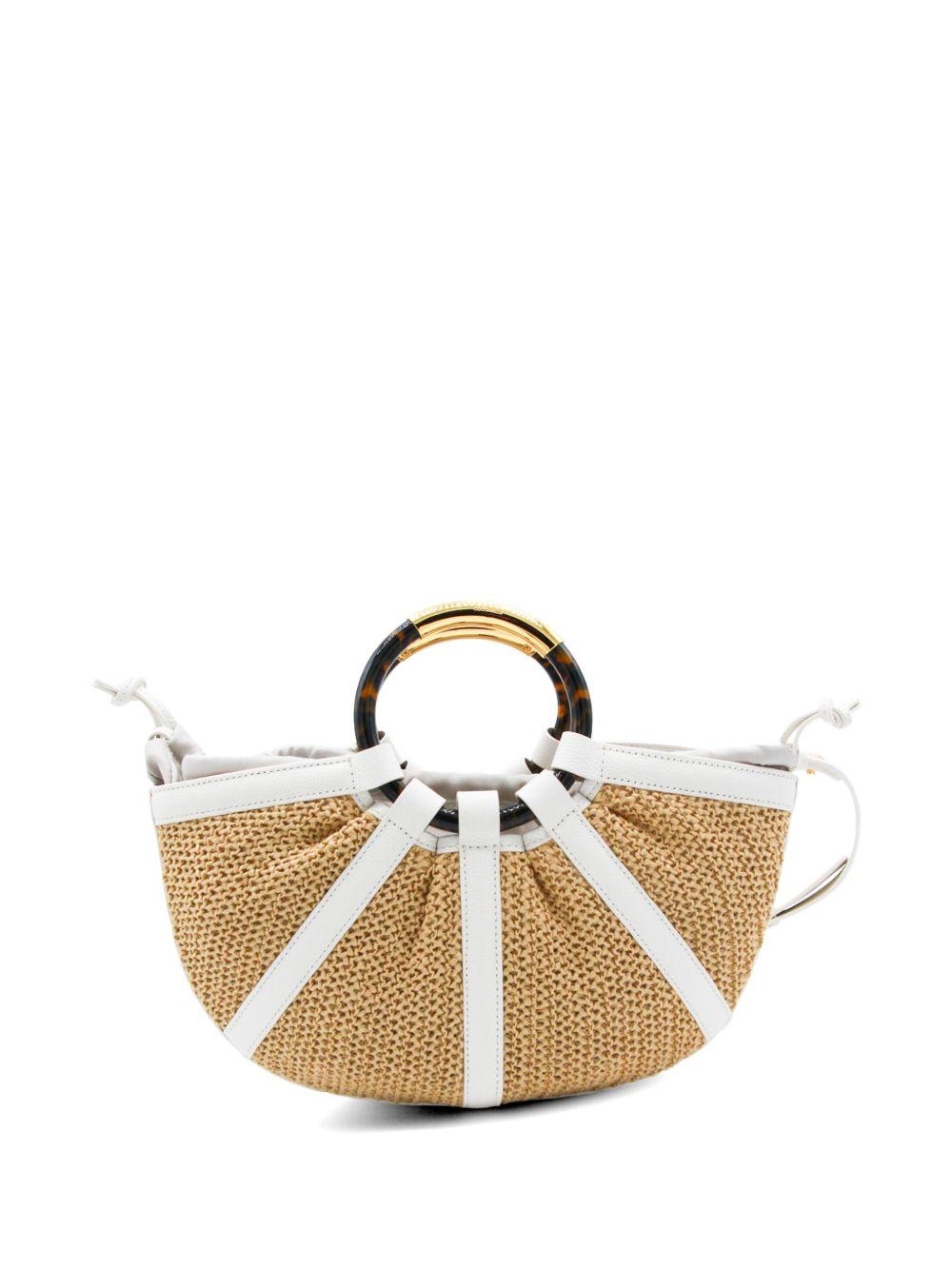 Borsa tote Shell media in paglia 