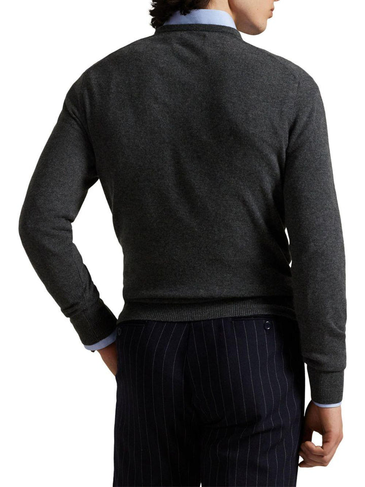 Maglione grigio antracite in lana merino 