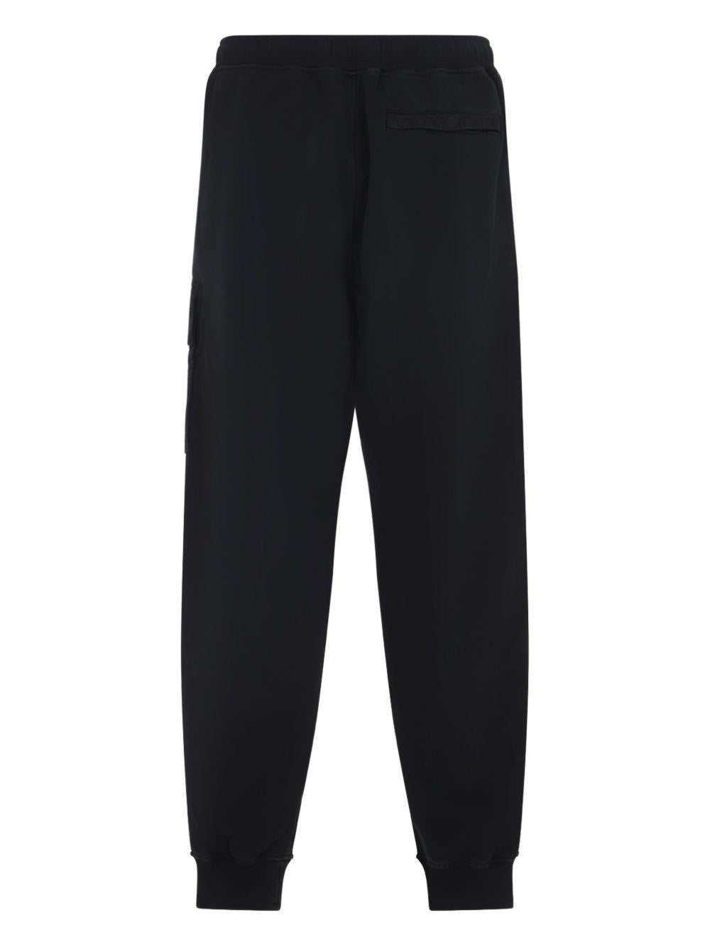Pantaloni sportivi neri con applicazione logo 