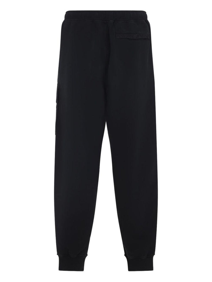 Pantaloni sportivi neri con applicazione logo 