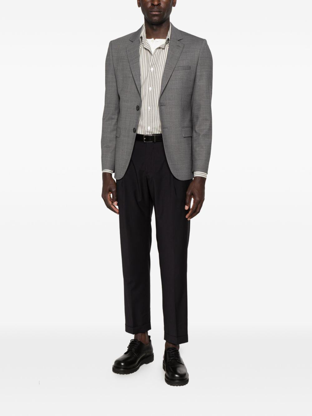 Pantaloni sartoriali blu navy con pieghe 