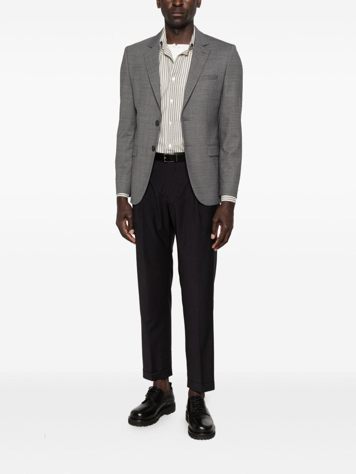 Pantaloni sartoriali blu navy con pieghe 