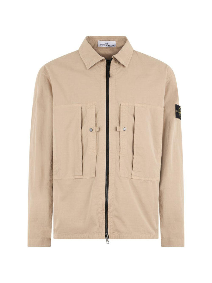 Overshirt desert in cotone con tasche applicate 