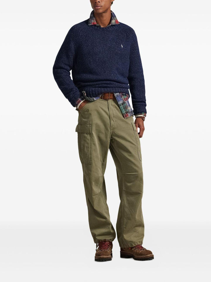 Maglione blu scuro con ricamo Polo Pony 